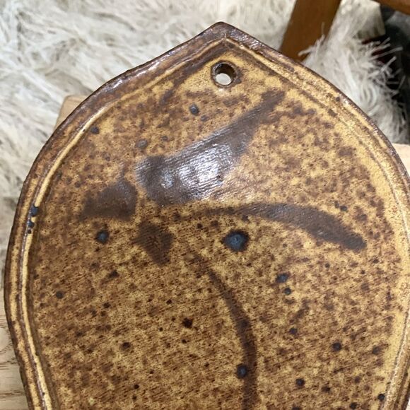 Handmade Artist Signed Stoneware Wall Taper Candle Wall Sconce Studio Pottery - Picture 4 of 17